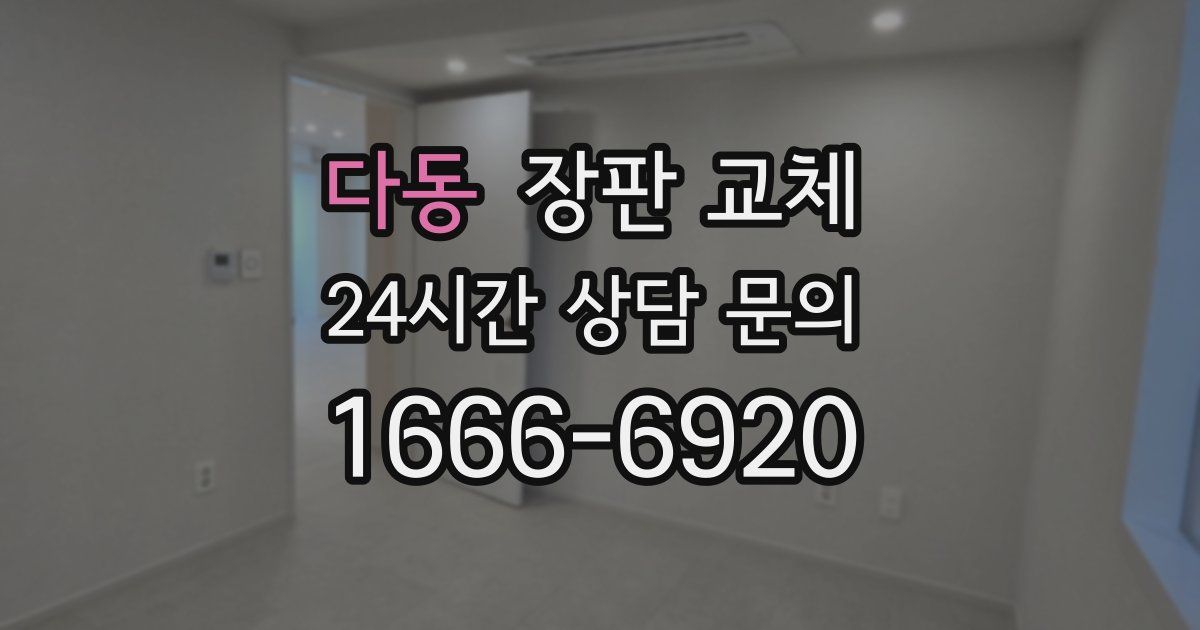 다동 장판 교체