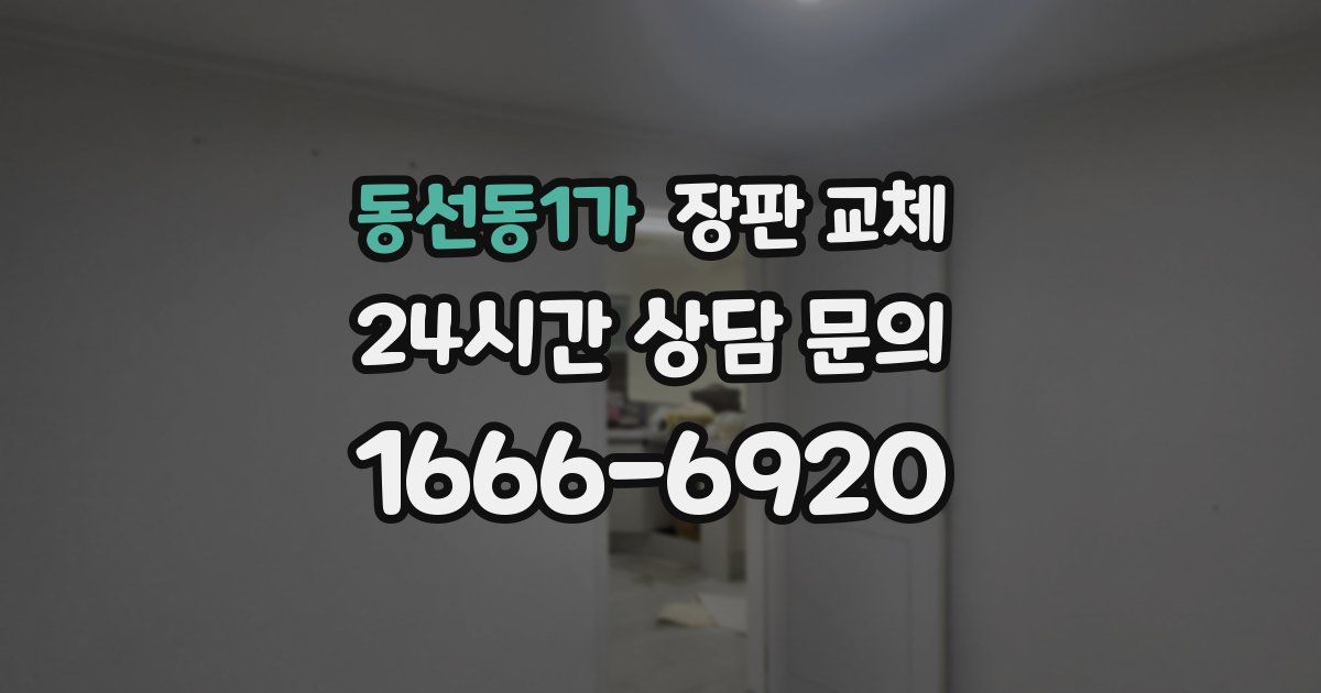 동선동1가 장판 교체