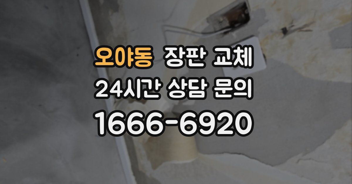 오야동 장판 교체