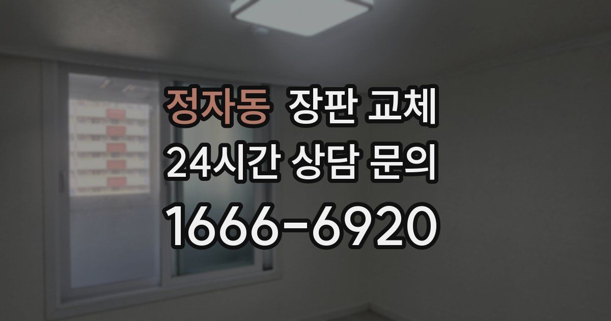 정자동 장판 교체