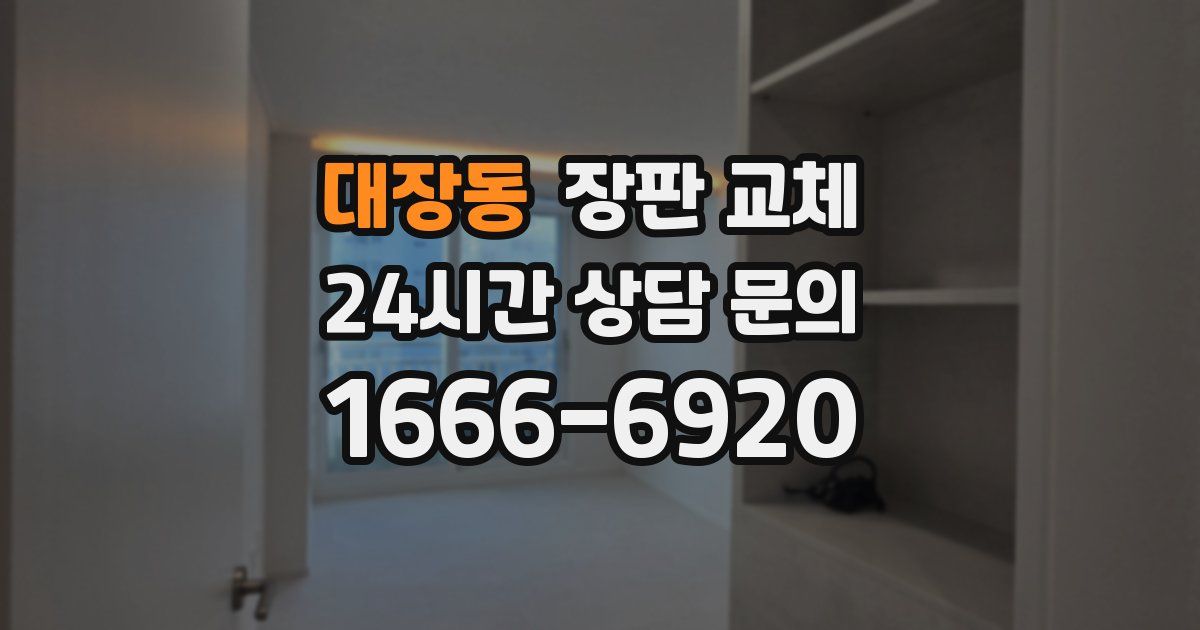 대장동 장판 교체