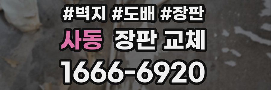 사동 장판 교체