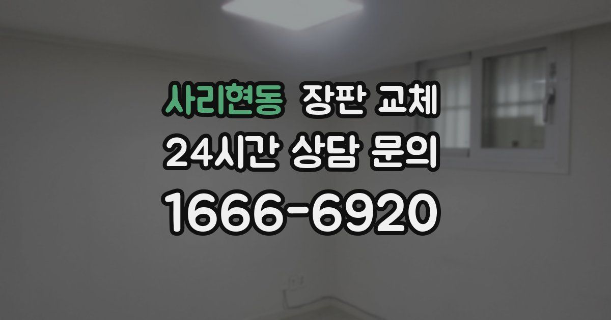 사리현동 장판 교체