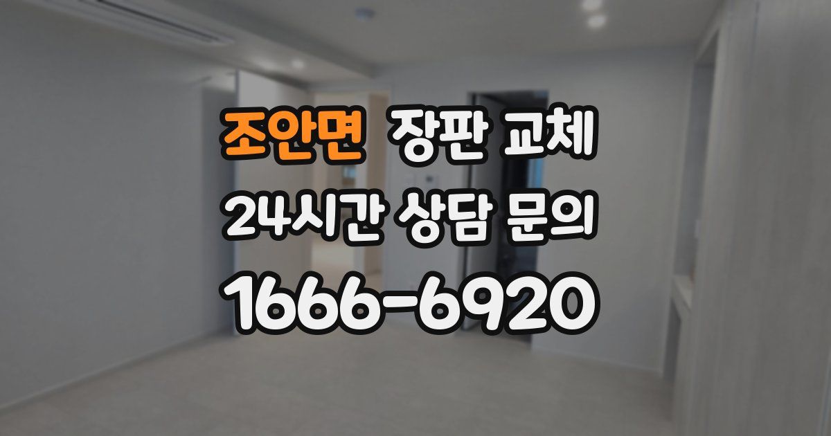 조안면 장판 교체