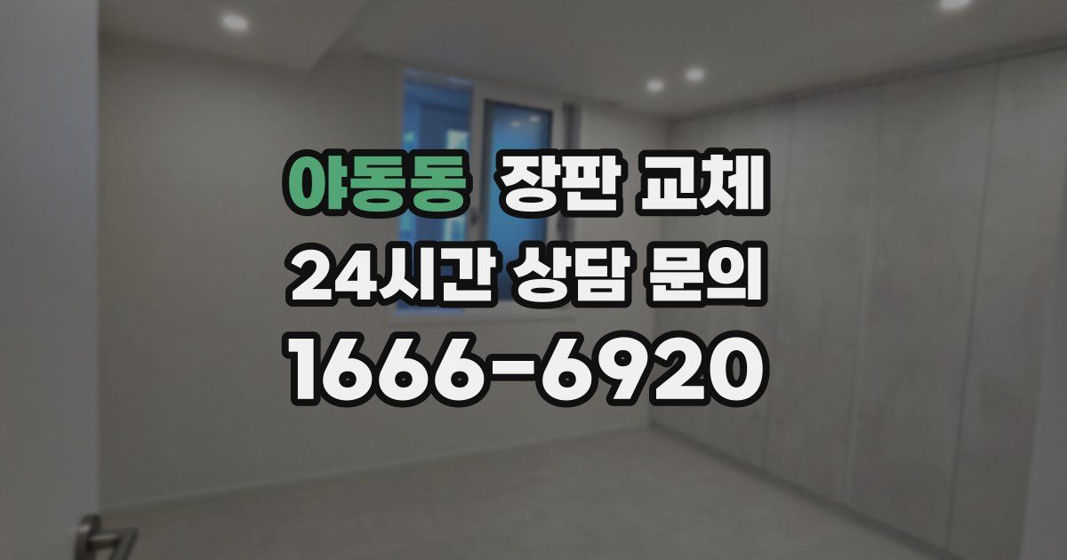 야동동 장판 교체