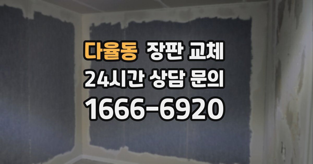 다율동 장판 교체