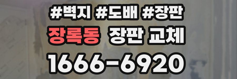장록동 장판 교체