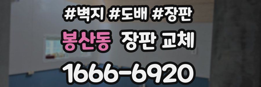 봉산동 장판 교체