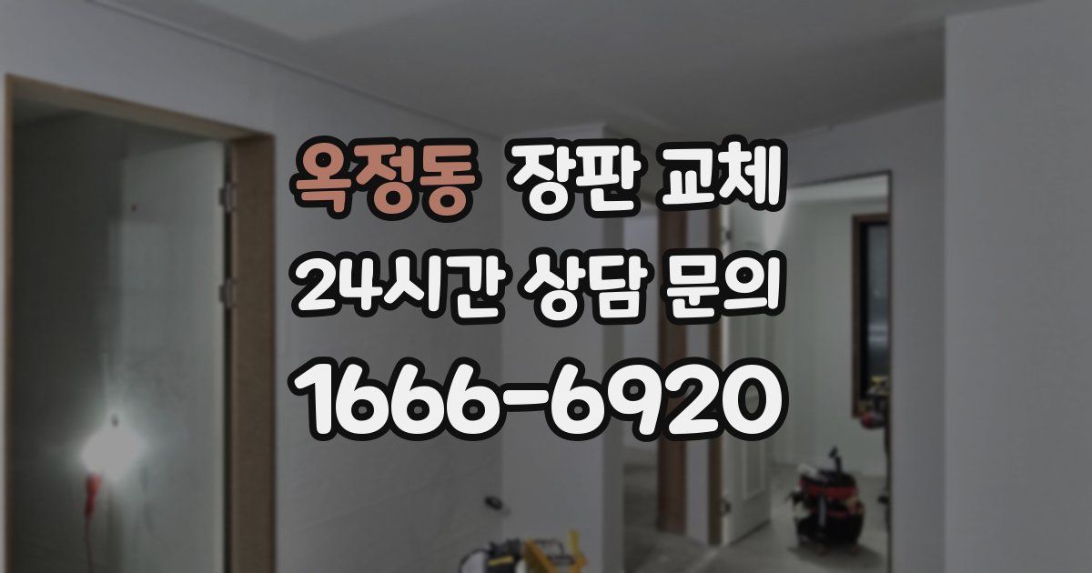 옥정동 장판 교체