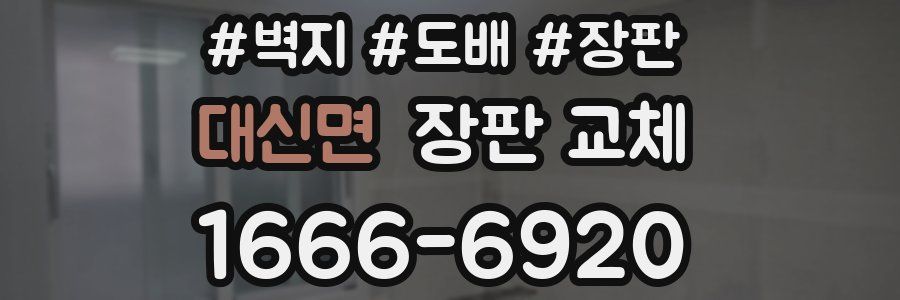 대신면 장판 교체
