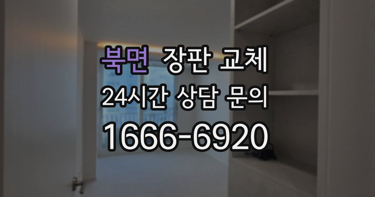 북면 장판 교체