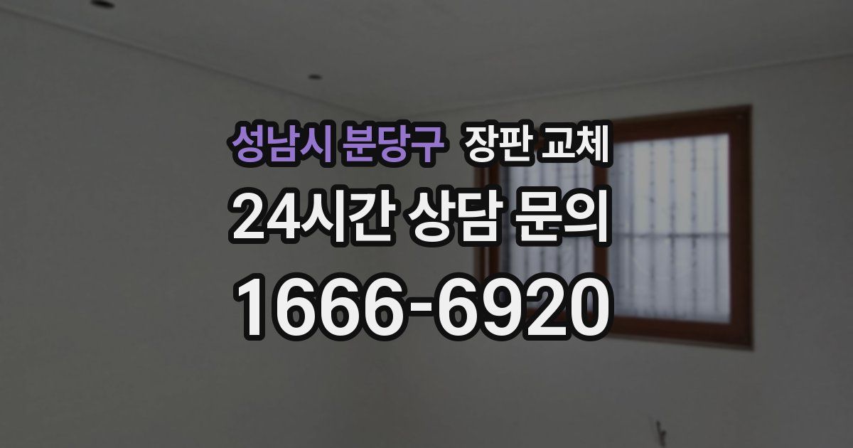 성남시 분당구 장판 교체