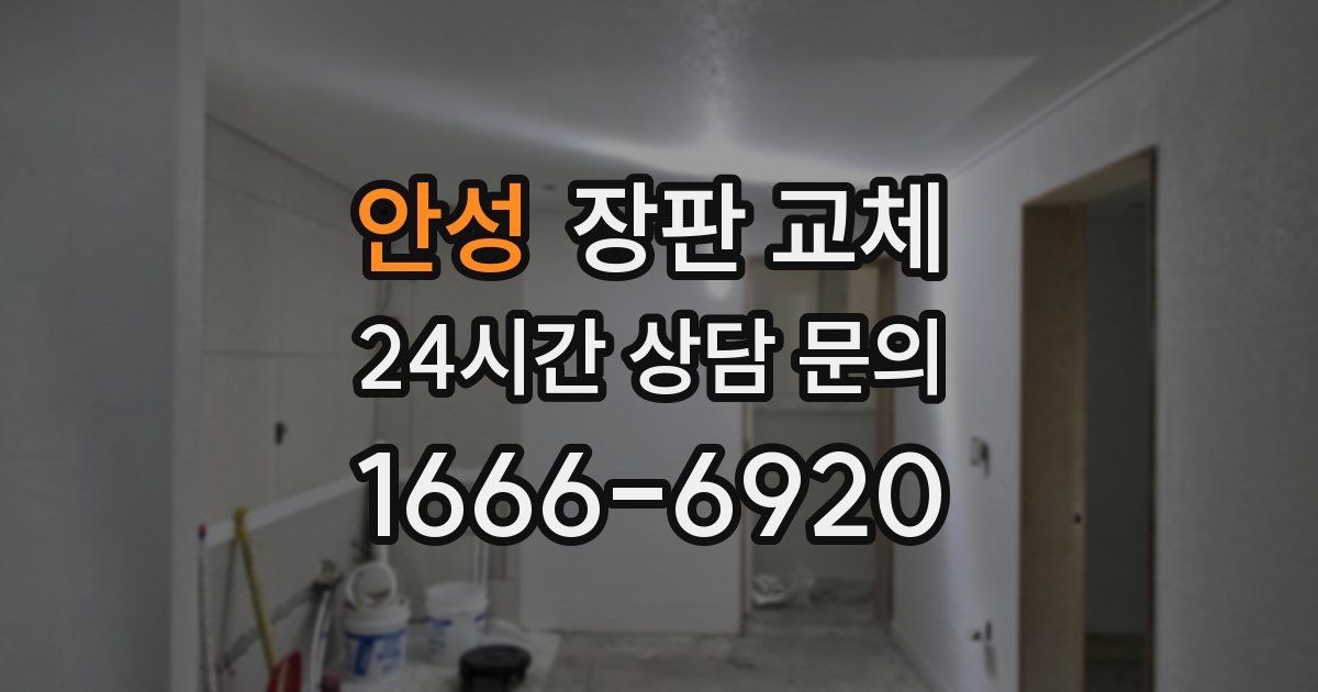 안성 장판 교체