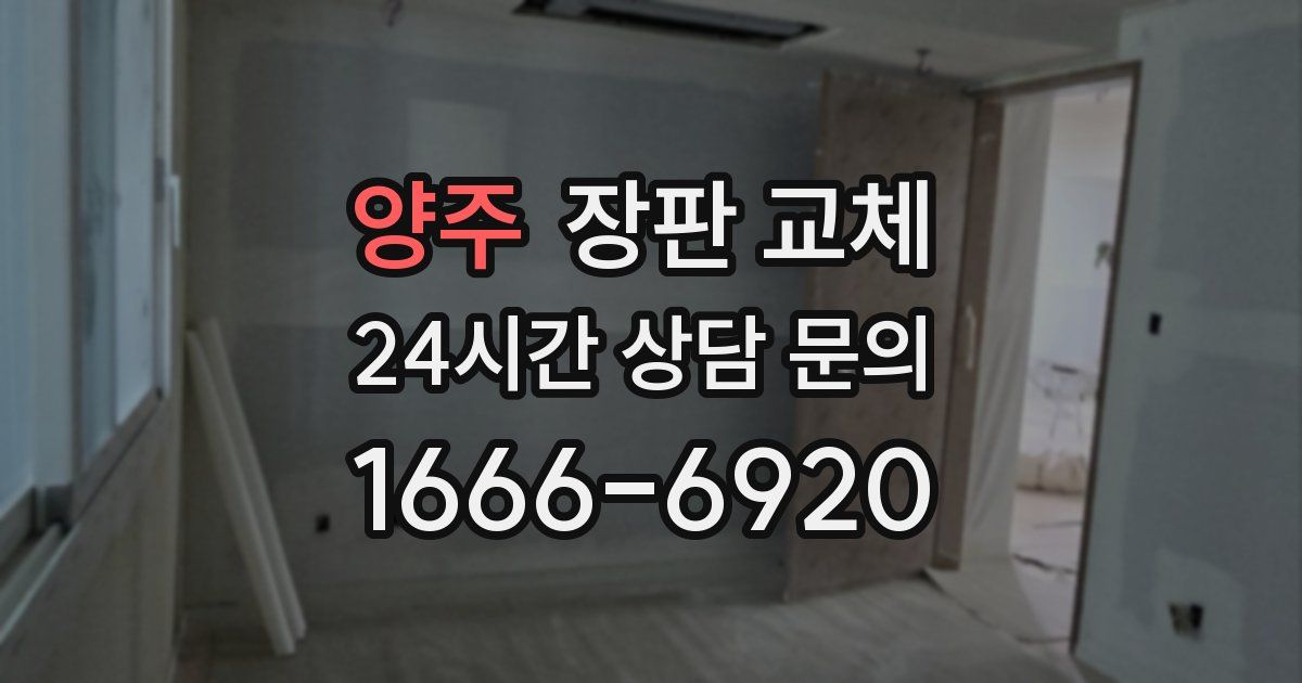 양주 장판 교체