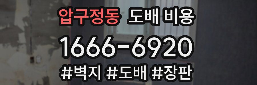 압구정동 도배 비용
