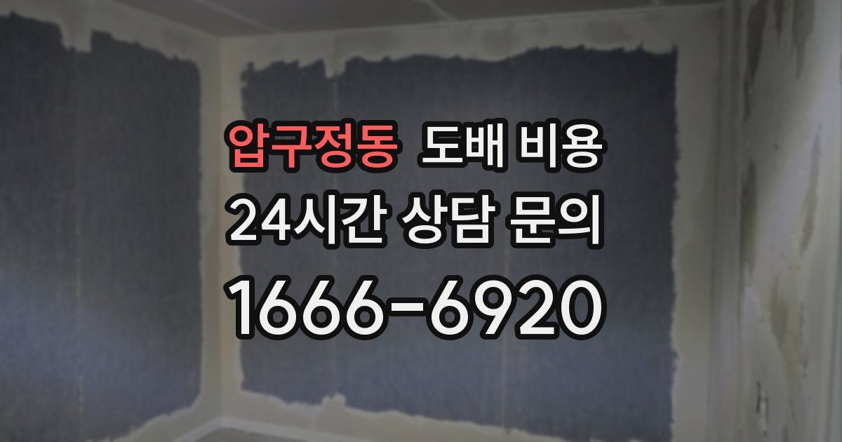 압구정동 도배 비용