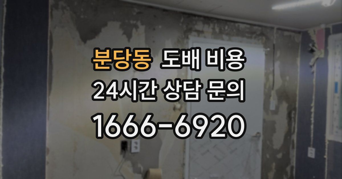 분당동 도배 비용