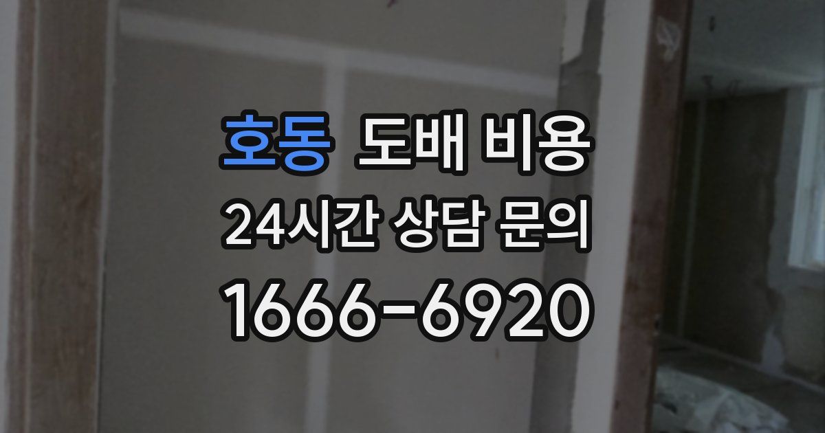호동 도배 비용