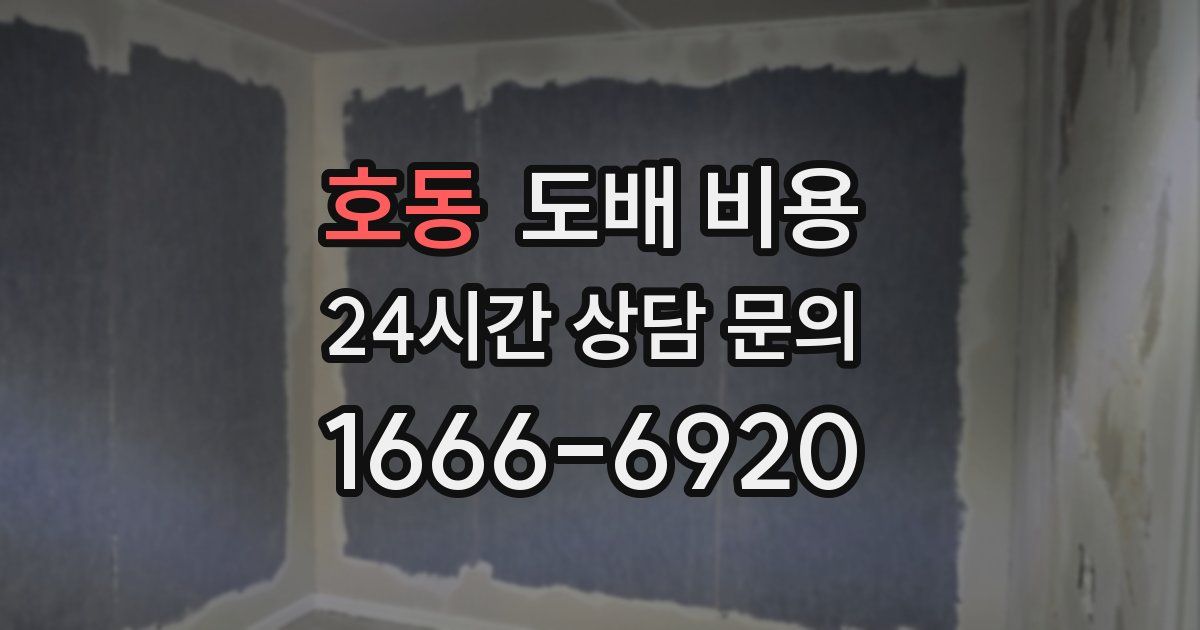 호동 도배 비용