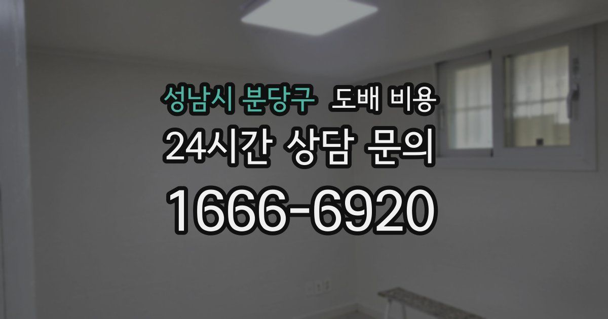 성남시 분당구 도배 비용