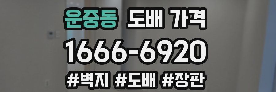 운중동 도배 가격