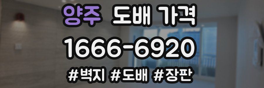 양주 도배 가격