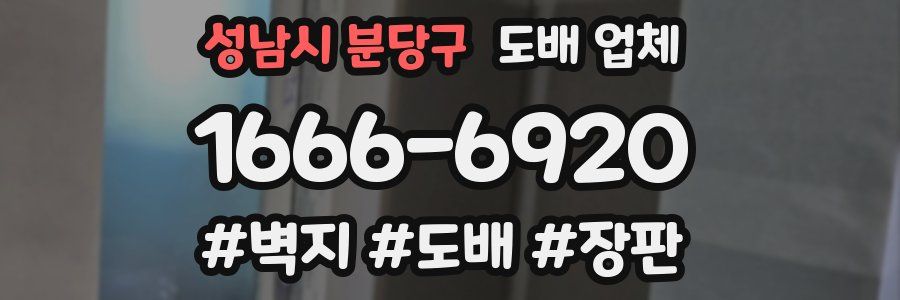 성남시 분당구 도배 업체