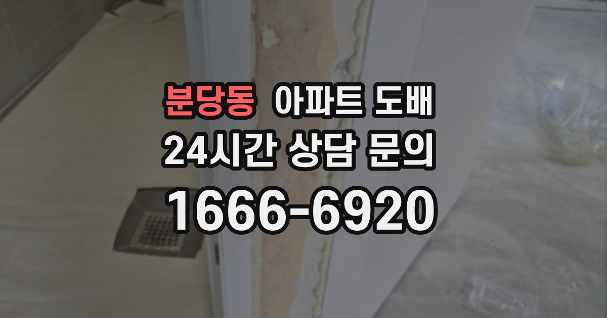 분당동 아파트 도배