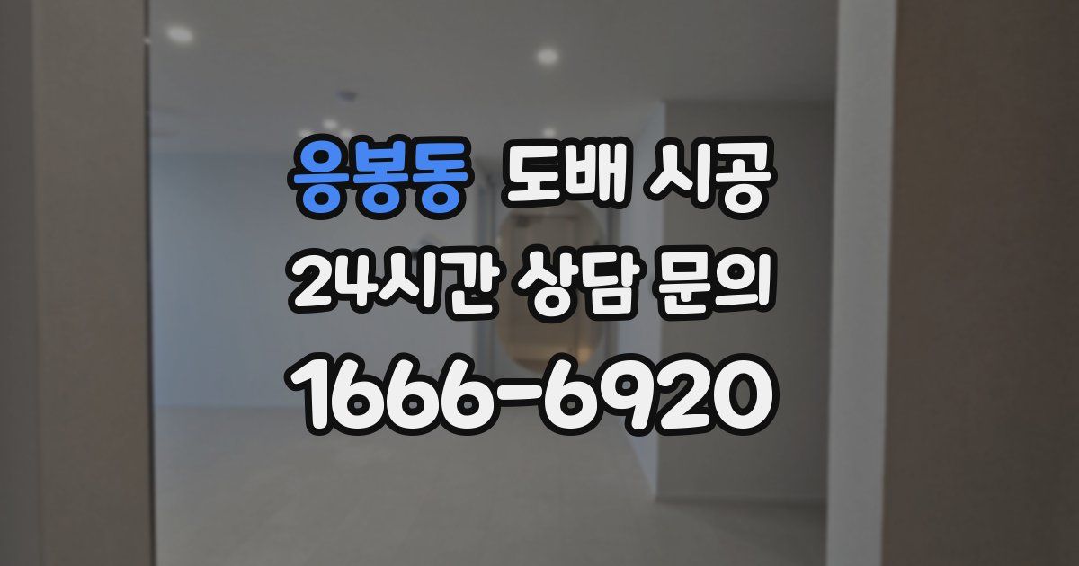 응봉동 도배 시공