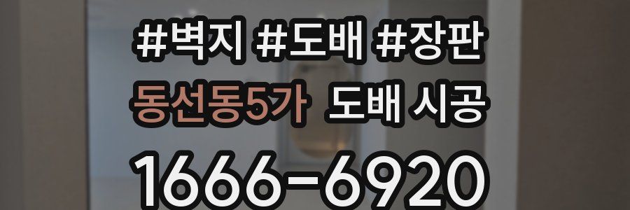 동선동5가 도배 시공