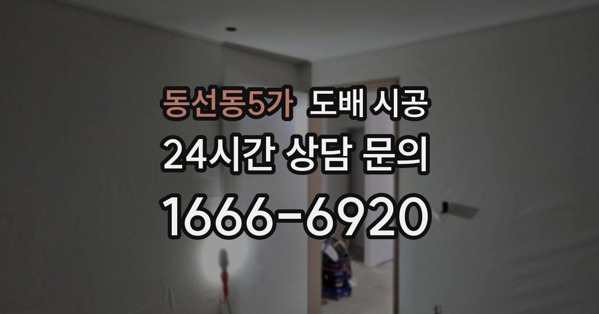 동선동5가 도배 시공