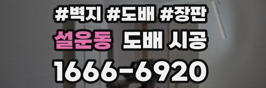 설운동 도배 시공