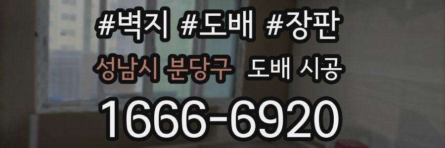 성남시 분당구 도배 시공