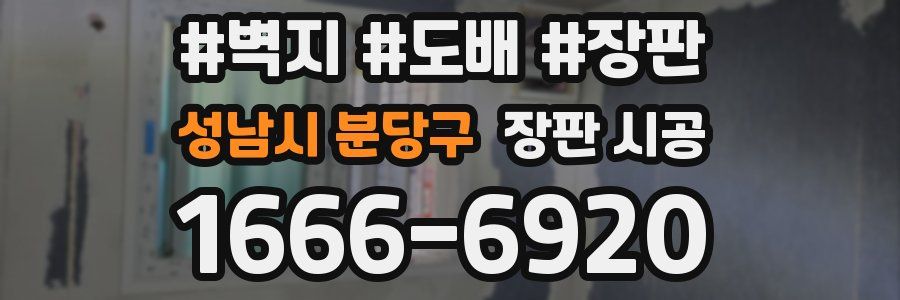 성남시 분당구 장판 시공