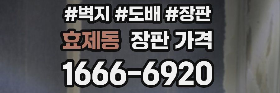효제동 장판 가격