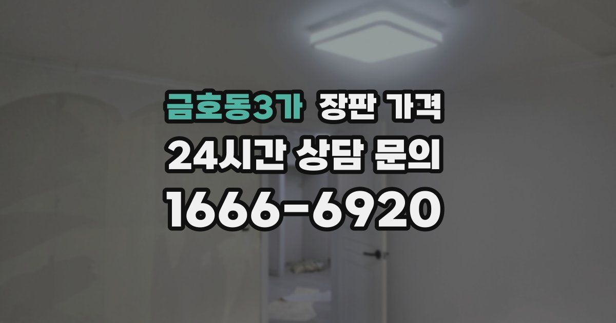 금호동3가 장판 가격