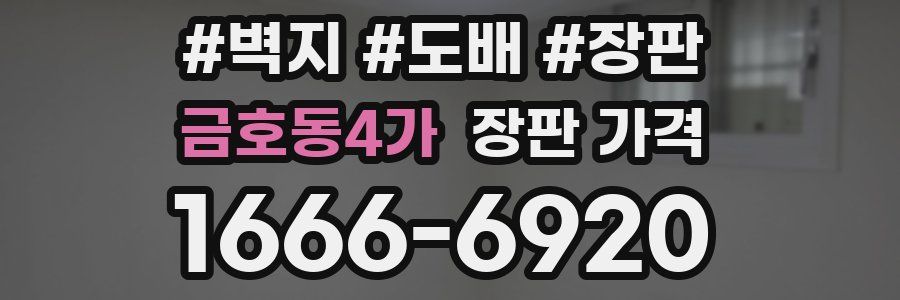 금호동4가 장판 가격