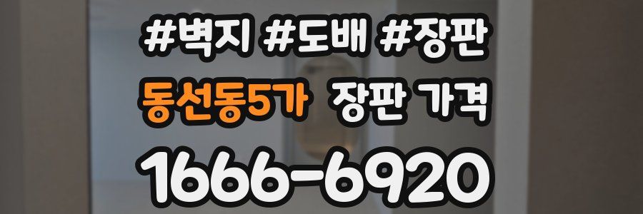 동선동5가 장판 가격