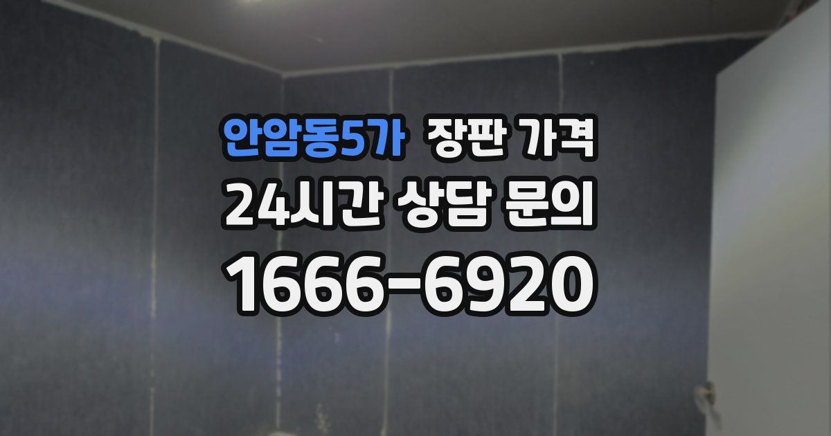 안암동5가 장판 가격