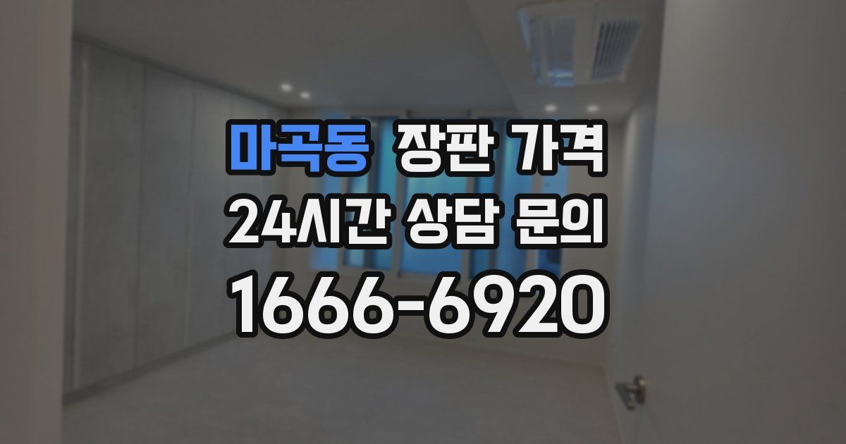 마곡동 장판 가격