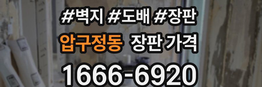 압구정동 장판 가격