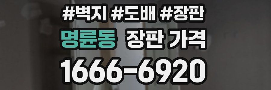 명륜동 장판 가격