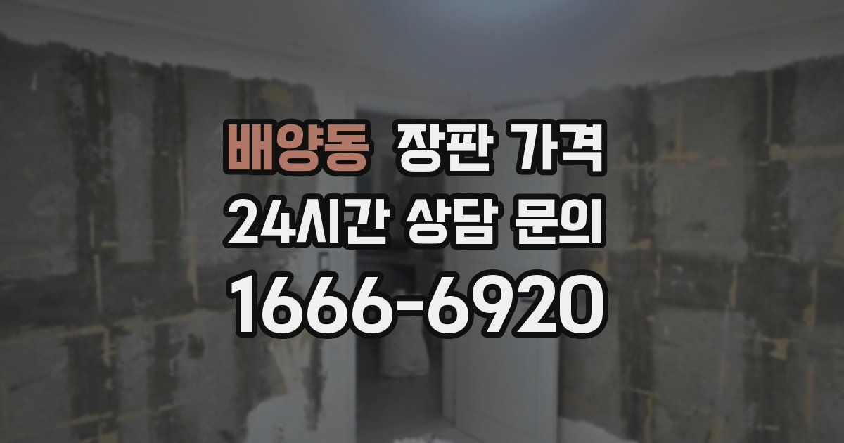 배양동 장판 가격