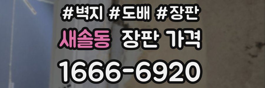 새솔동 장판 가격