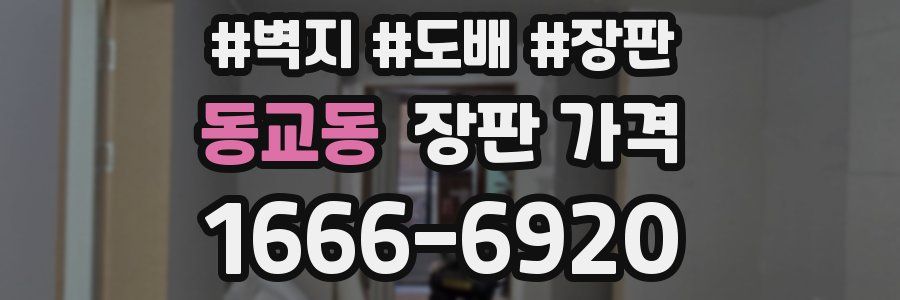 동교동 장판 가격