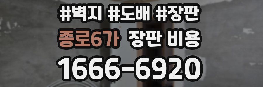 종로6가 장판 비용