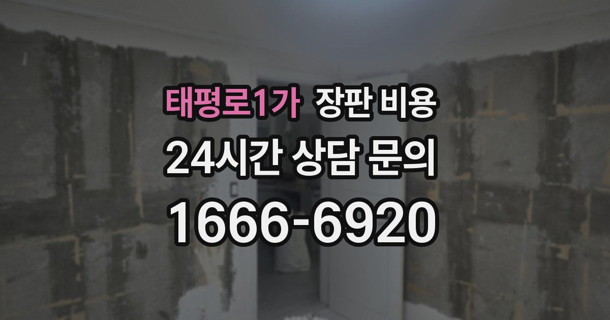 태평로1가 장판 비용
