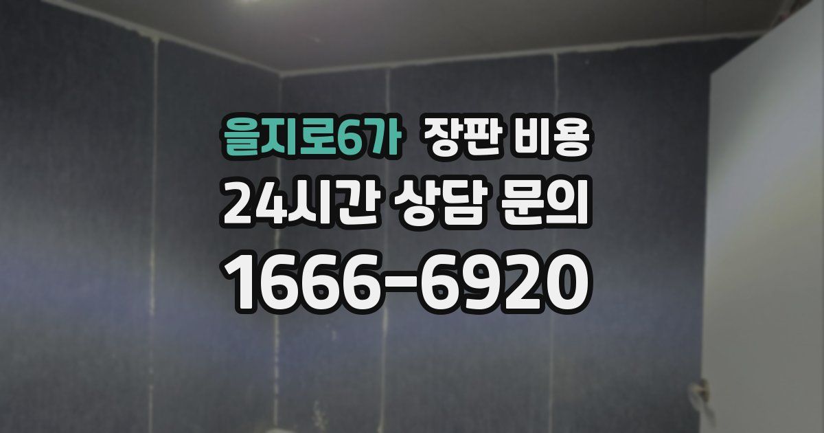 을지로6가 장판 비용