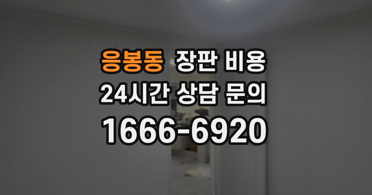 응봉동 장판 비용
