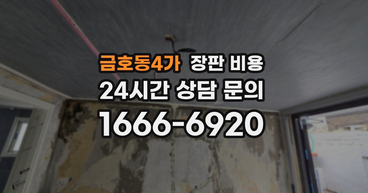금호동4가 장판 비용